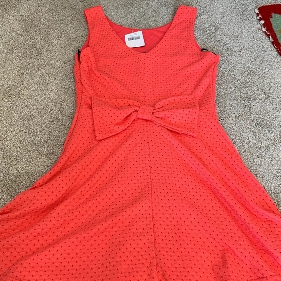 New Eyelet Bright Coral Dress - Picture 6 of 11